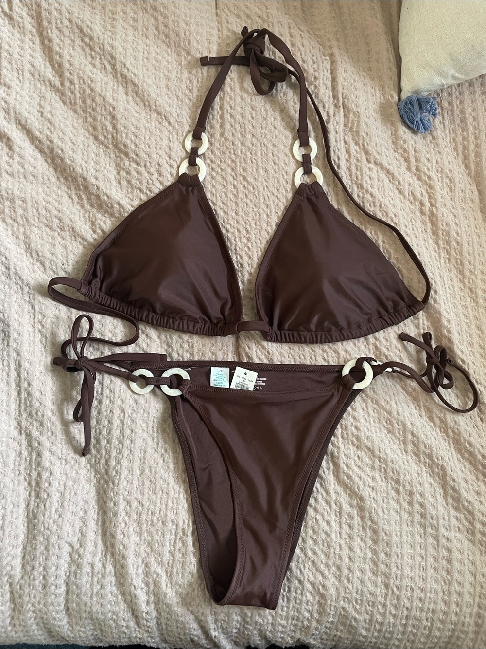 NWT Aerie Brown 2 piece Bikini Set- Top Size XL and Bottom Size L